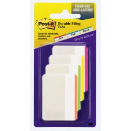 Post-it® Durable Tabs 686F-1BB, 2 in. x 1.5 in. (50.8 mm x 38 mm) Beige, Green, Red, Canary Yellow 24 pk/cs