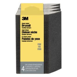 3M™ Drywall Sanding Sponge CP-042-4PK, Single Angle, 4 7/8 in x 2 7/8 in x 1 in, Fine, 4/pk, 6 pks/cs
