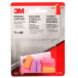 3M™ Disposable Earplugs, 92050H4-DC, Multicolor, 4 pairs/pack, 10 packs/case