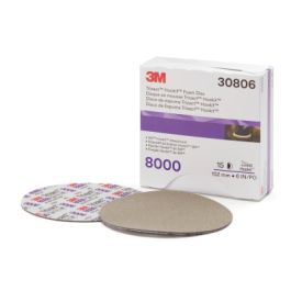 3M™ Trizact™ Hookit™ Foam Disc 30806, 8000, 6 in, 15 Discs/Carton, 4 Cartons/Case