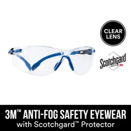 3M™ Anti-Fog Goggle with Scotchgard™ Protector 47210H1-VDC-PS, Black/Blue, Clear Lens, 5/cs