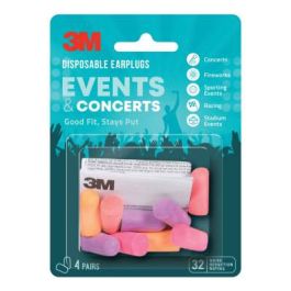 3M™ Disposable Earplugs Events & Concerts EPEC-4BC-SIOC, Multi-color, 4 Pair/Pack