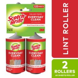 Scotch-Brite™ Twin Pack Lint Roller 836RS-60TPP, 4 in x 31.4 ft (10.1 cm x 9.57 m)