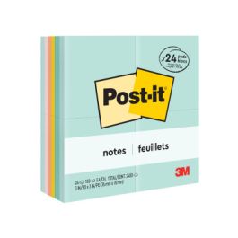Post-it® 654-24APVAD, 3 in x 3 in (76 mm x 76 mm), Marseille Colors