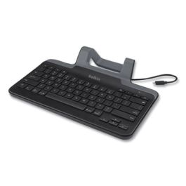 Wired Tablet Keyboard with Stand for iPad with Lightning Connector, Black