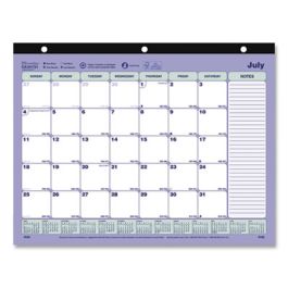 Academic 13-Month Desk Pad Calendar, 11 x 8.5, Black Binding, 13-Month (July to July): 2022 to 2023