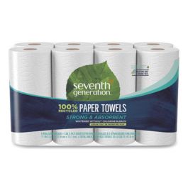 100% Recycled Paper Kitchen Towel Rolls, 2-Ply, 11 x 5.4, 156 Sheets/Rolls, 32 Rolls/Carton