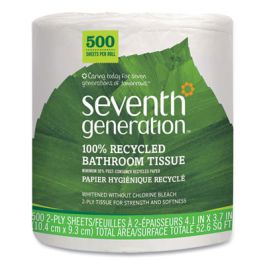 100% Recycled Bathroom Tissue, Septic Safe, Individually Wrapped Rolls, 2-Ply, White, 500 Sheets/Jumbo Roll, 60/Carton