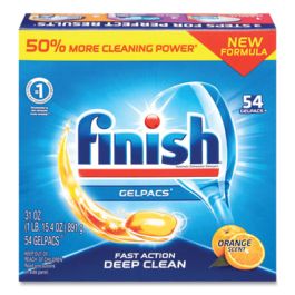 Dish Detergent Gelpacs, Orange Scent, 54/Box, 4 Boxes/Carton