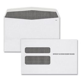 W-2 Laser Double Window Envelope, Commercial Flap, Gummed Closure, 5.63 x 9, White, 50/Pack