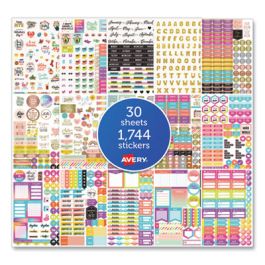 Planner Sticker Variety Pack, Budget, Fitness, Motivational, Seasonal, Work, Assorted Colors, 1,744/Pack
