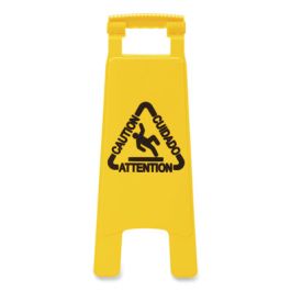 Site Safety Wet Floor Sign, 2-Sided, 10 x 2 x 26, Yellow