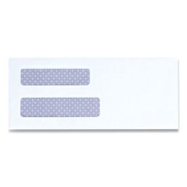 Double Window Business Envelope, #8 5/8, Square Flap, Self-Adhesive Closure, 3.63 x 8.63, White, 500/Box