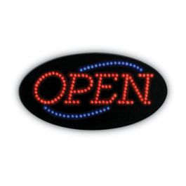 LED OPEN Sign, 10.5 x 20.13, Red and Blue Graphics