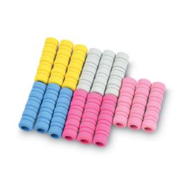 Ribbed Pencil Cushions, 1.75" Long, Assorted Colors, 50/Box