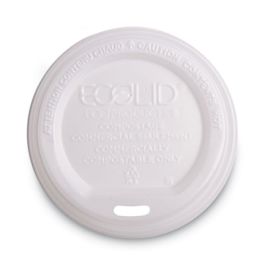 EcoLid Renewable/Compostable Hot Cup Lid, PLA, Fits 10 oz to 20 oz Hot Cups, 50/Pack, 16 Packs/Carton