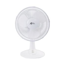 12" 3-Speed Oscillating Desk Fan, Plastic, White