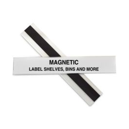 HOL-DEX Magnetic Shelf/Bin Label Holders, Side Load, 1 x 6, Clear, 10/Box