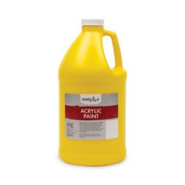 Acrylic Paint, Yellow, 64 oz Bottle