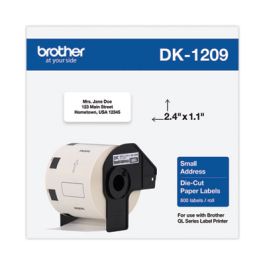 Die-Cut Address Labels, 1.1" x 2.4", White, 800 Labels/Roll