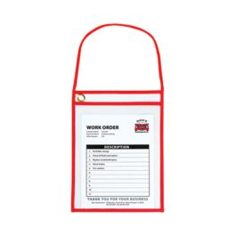 1-Pocket Shop Ticket Holder w/Setrap and Red Stitching, 75-Sheet, 9 x 12, 15/Box