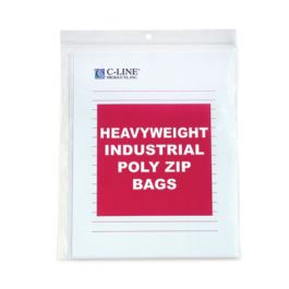 Heavyweight Industrial Poly Zip Bags, 8.5 x 11, 50/BX