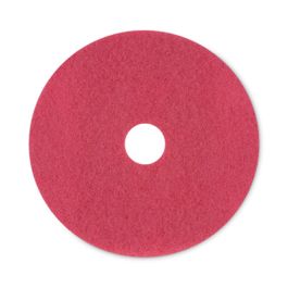 Buffing Floor Pads, 20" Diameter, Red, 5/Carton