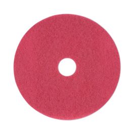 Buffing Floor Pads, 19" Diameter, Red, 5/Carton
