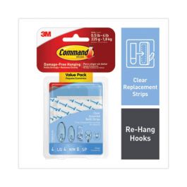Assorted Refill Strips, Removable, (8) Small 0.75 x 1.75, (4) Medium 0.75 x 2.75, (4) Large 0.75 x 3.75, Clear, 16/Pack
