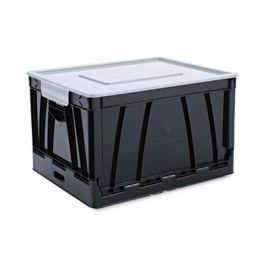 Collapsible Crate, Letter/Legal Files, 17.25" x 14.25" x 10.5", Black/Gray, 2/Pack
