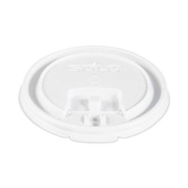 Lift Back and Lock Tab Lids for Paper Cups, Fits 8 oz Cups, White, 100/Sleeve, 10 Sleeves/Carton