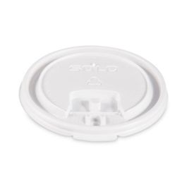 Lift Back and Lock Tab Lids for Paper Cups, Fits 10 oz Cups, White, 100/Sleeve, 10 Sleeves/Carton