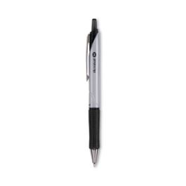 Acroball Pro Advanced Ink Ballpoint Pen, Retractable, Medium 1 mm, Black Ink, Silver Barrel, Dozen