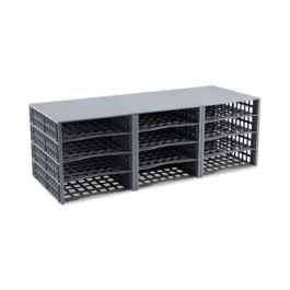 Snap Configurable Tray System, 12 Compartments, 22.75 x 9.75 x 13, Gray