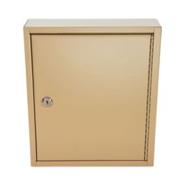 Key Lockable Key Cabinet, 60-Key, Metal, Sand, 10.63 x 3 x 12.13