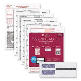 5-Part 1099-NEC Online Tax Kit, Fiscal Year: 2022, Five-Part Carbonless, 8.5 x 3.66, 3 Forms/Sheet, 15 Forms Total