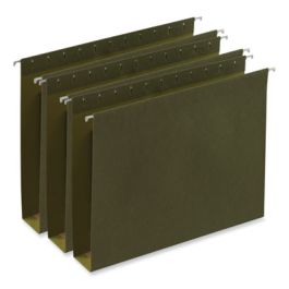 Box Bottom Hanging File Folders, 2" Capacity, Letter Size, 1/5-Cut Tabs, Standard Green, 25/Box