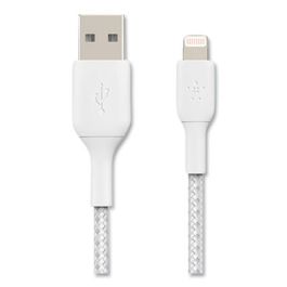 BOOST CHARGE Braided Lightning to USB-A ChargeSync Cable, 3.3 ft, White