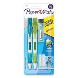 Clear Point Mechanical Pencil, 0.7 mm, HB (#2.5), Black Lead, Randomly Assorted Barrel Colors, 2/Pack