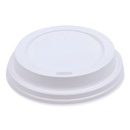 Deerfield Hot Cup Lids, Fits 10 oz to 20 oz Cups, White, Plastic, 50/Pack, 20 Packs/Carton