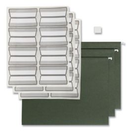 100% Recycled Hanging File Folders with ProTab Kit, Letter Size, 1/3-Cut, Standard Green