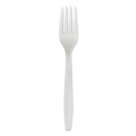 Heavyweight Polypropylene Cutlery, Fork, White, 1000/Carton