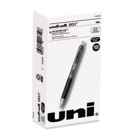 207 Signo Gel Ultra Micro Gel Pen, Retractable, Extra-Fine 0.38 mm, Black Ink, Smoke Barrel