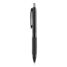 307 Gel Pen, Retractable, Micro 0.5 mm, Black Ink, Black Barrel, Dozen
