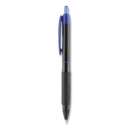 307 Gel Pen, Retractable, Micro 0.5 mm, Blue Ink, Black Barrel, Dozen
