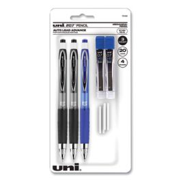 207 Mechanical Pencil with Lead and Eraser Refills, 0.7 mm, HB (#2), Black Lead, Assorted Barrel Colors, 3/Set