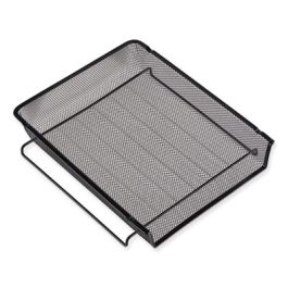 Deluxe Mesh Stacking Side Load Tray, 1 Section, Legal Size Files, 17" x 10.88" x 2.5", Black
