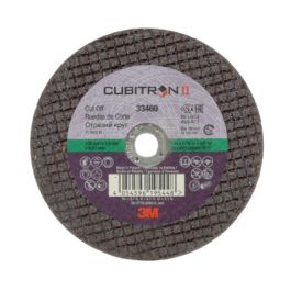 3M™ Cubitron™ II Cut-Off Wheel, 33460, 100 mm x 1 mm x 9.53 mm (4 in. x 0.04 in x 3/8 in), 5 wheels per carton, 6 cartons per case