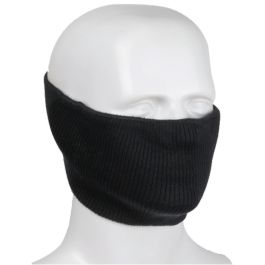 100% Polyester 2-Ply 2x1 Ribbed Knit Face Cover, Black, OS 230-FPC-BK-5